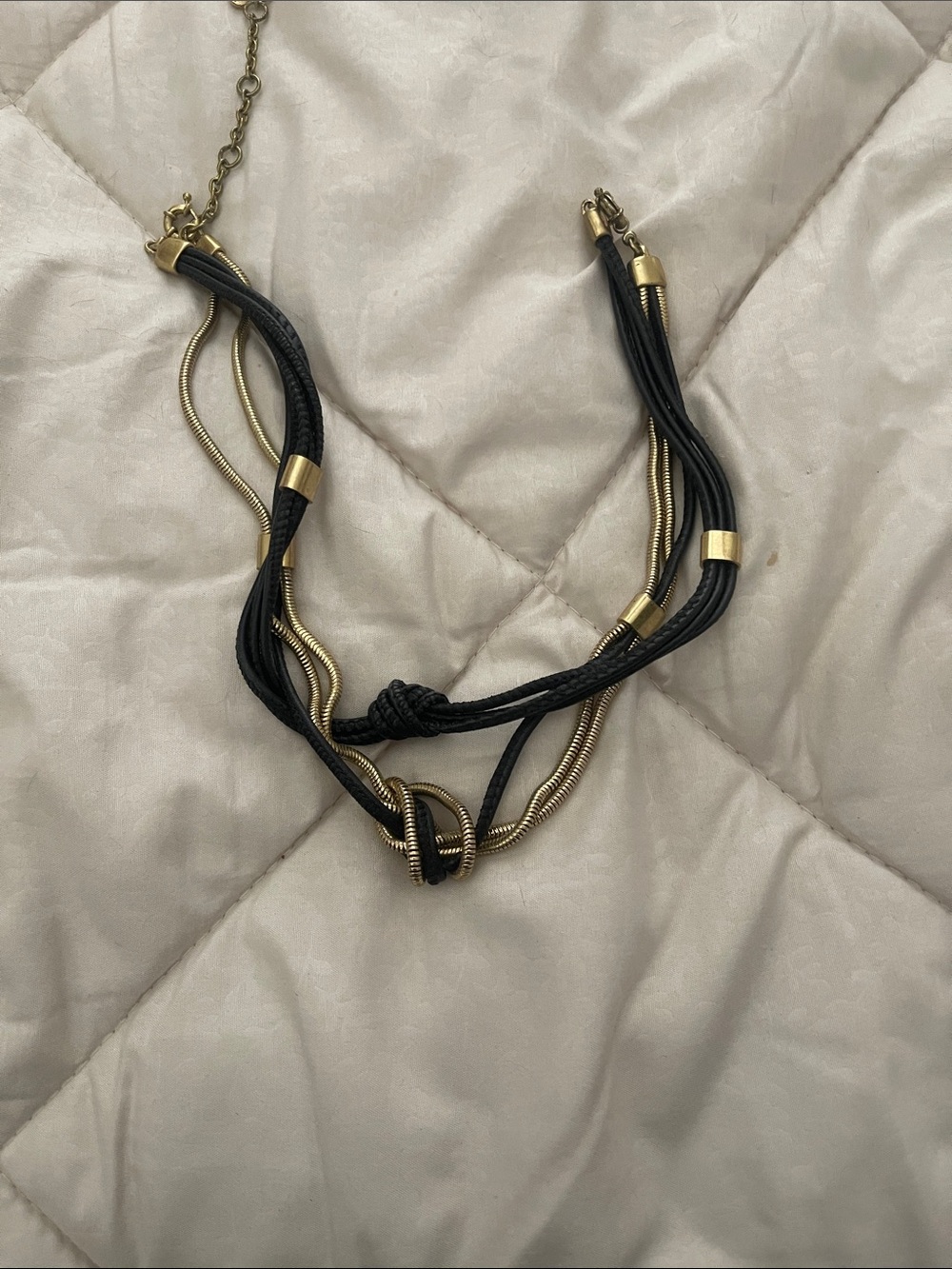 Cabi Robe duo necklace Black and Gold Multi-Strand Statement Necklace